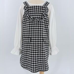 Tommy Hilfiger Toddler Girl Houndstooth Jumper Dress Set 3T Layered Look